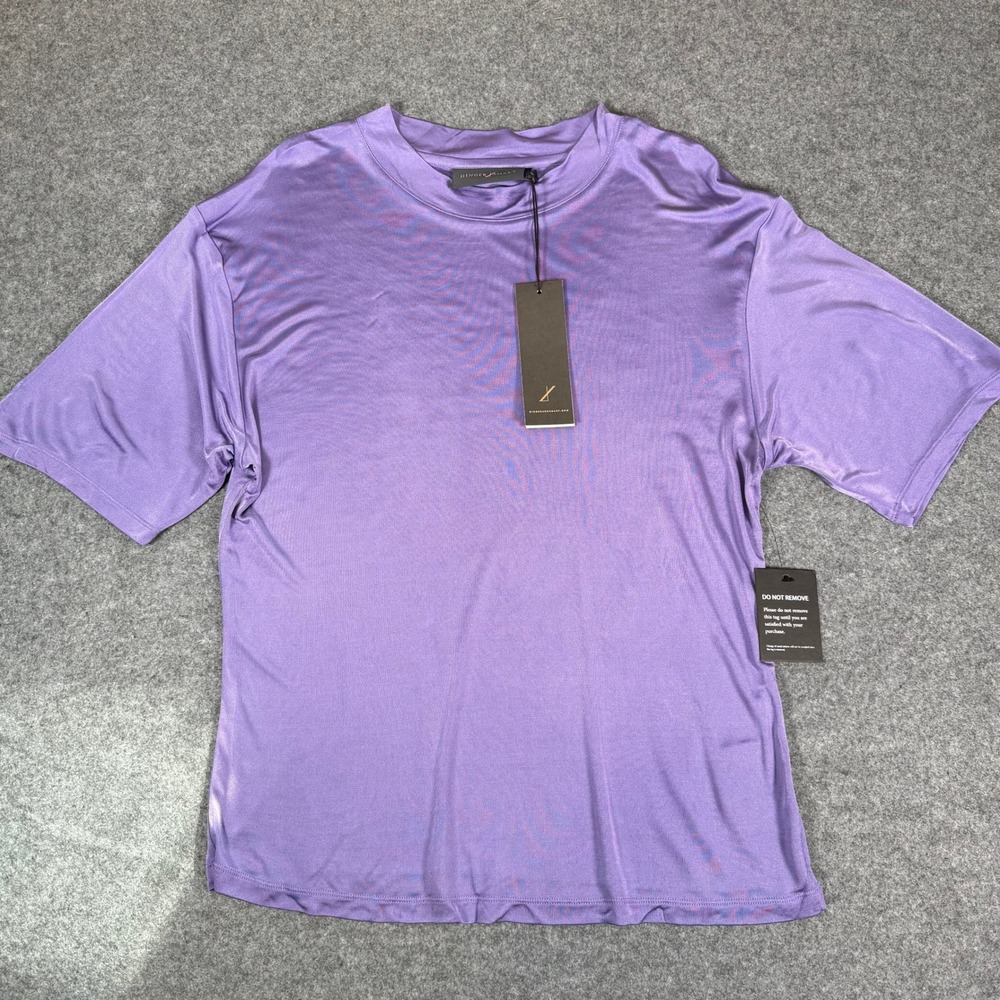 Ginger & Smart NWT $225. Purple Silk‎ Viscose Short Sleeve Relaxed Crew Top